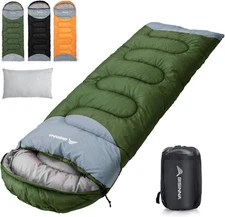 BISINNA 0 Degree Winter Sleeping Bags(480GSM) for 2.3kg Right Zipper, Green 
