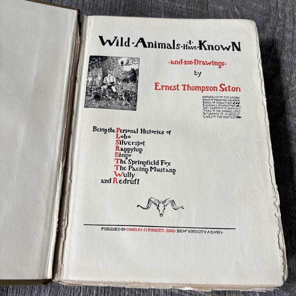 WILD ANIMALS I HAVE KNOWN by ERNEST THOMPSON 1898 Edition Ambleside Online Foto 4 de 4