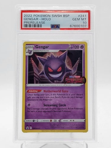 GENGAR 2022 POKEMON SWSH BLACK STAR PROMO #SWSH241 HOLO PRERELEASE PSA 10 Q3963