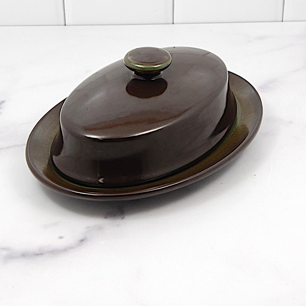 Franciscan Madeira Brown 1/4 Lb Butter Dish Plate and Lid - Thumbnail 5