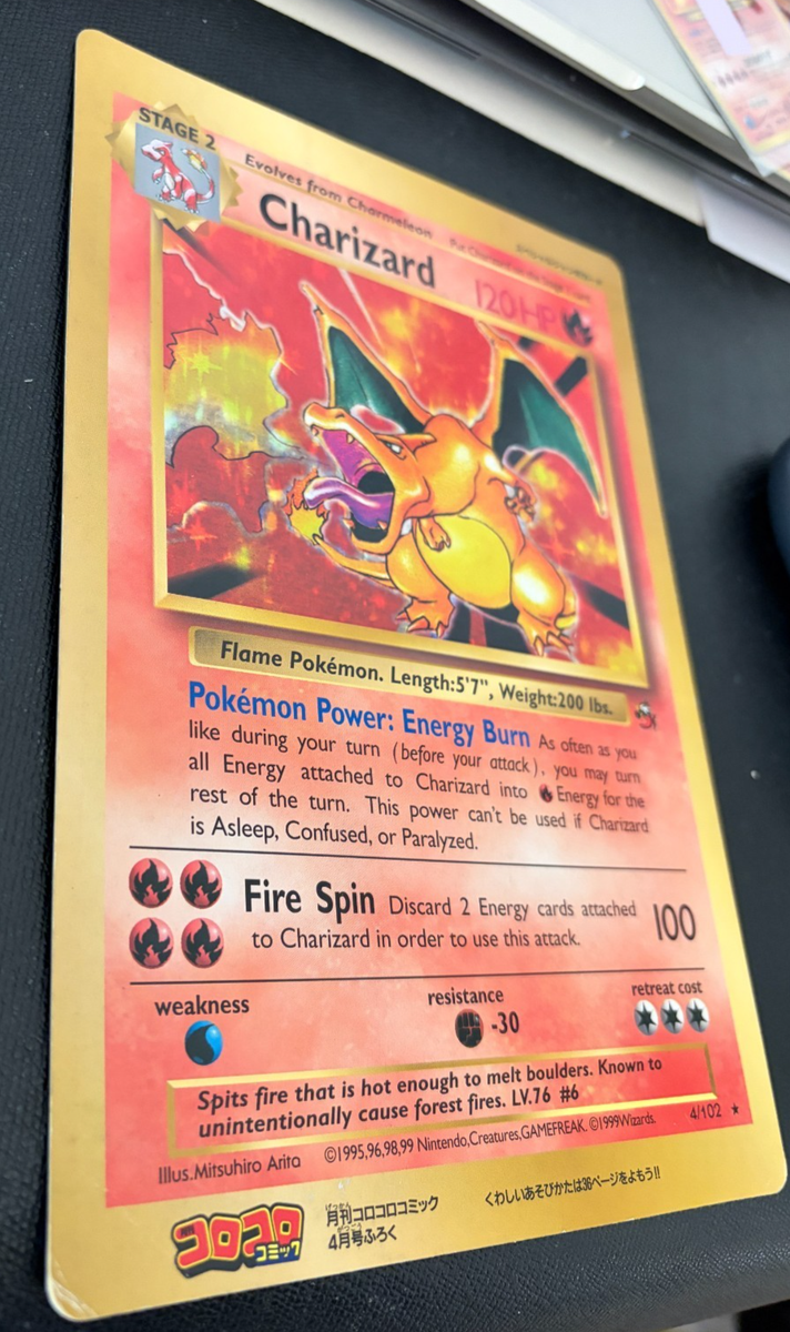 Charizard Jumbo Pokemon Card Japanese Coro Comic Promo F/S VERY