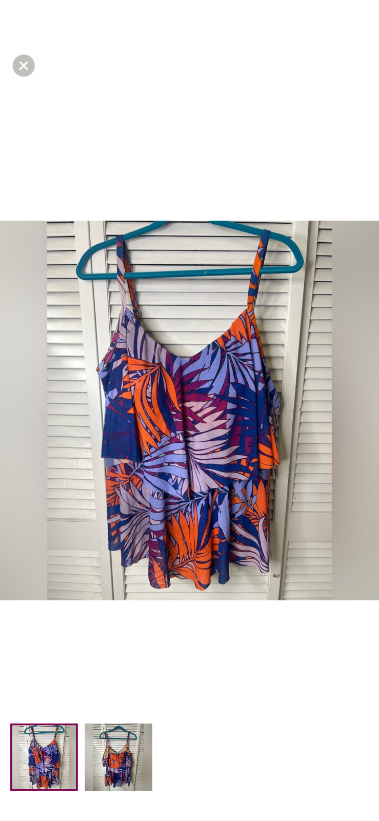Swimsuit for All Tropical Print Tankini Top Size 20-image
