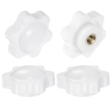 4pcs Star Knobs M4 Thread 25mm Head Non-Through Hole Clamping Handles White