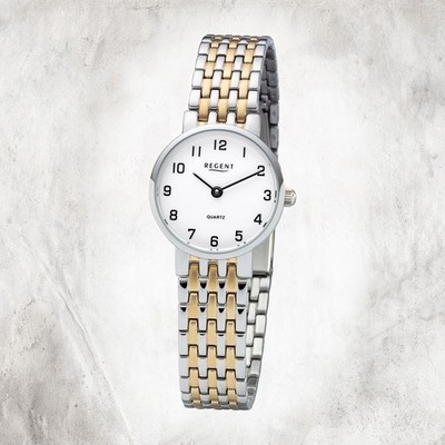 Regent Metall Damen Uhr F-1158 Armband-Uhr silber gold Metallarmband URF1158