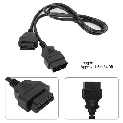 16Pin Car Diagnostics Adapter Cable For Elm327 Male To Female OBD Extension SET