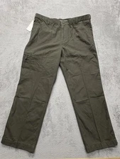 Dockers Comfort Cargo Pants Mens 38x29 Green Classic Fit Cotton All Motion