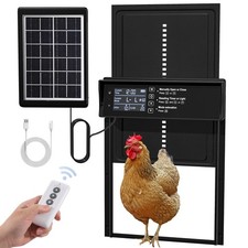 Solar Automatic Chicken Coop Door Poultry Gate Timer  Light Sensor  Anti-Pinch
