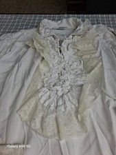 RÜSCHENHEMD- LARP- Mittelalter- Vampier- Ritter - Gr. S/M- Weiß