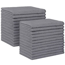 HOMEXCEL Grey Microfiber Cleaning Cloth, 24 Pack Absorbent 12 x 11 inch, 