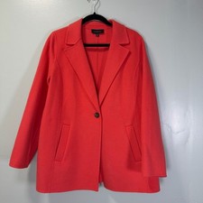 Talbots Double Faced Wool Blend Coral Blazer Sz 12