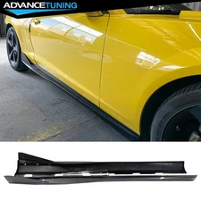 Fits 10-15 Chevy Camaro V3 Style Side Skirts Rocker Panels Carbon Fiber Print PP