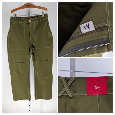 M Crow Painter Pants Olive Drab Green Contrast Stitch USA Archival 29 25 Canvas