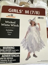 Girls' Wicked White Witch Costume Size M 7/8 
