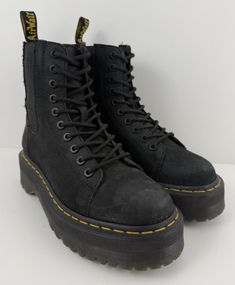 Dr Martens Jadon LLT Platform Boots Black Nubuck Lace to Toe Womens 7 Mens 6