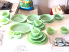 Vintage, Jadeite, Fire King, Jane Ray, Glass, 4 Full Place Settings and Extras — photo 3