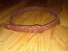 Men's Brown Braided Woven Belt Size 32 Made in Turkey