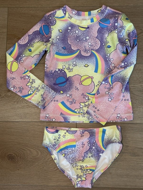 Hanna Andersson Girls' Swimsuit RashGuard 130