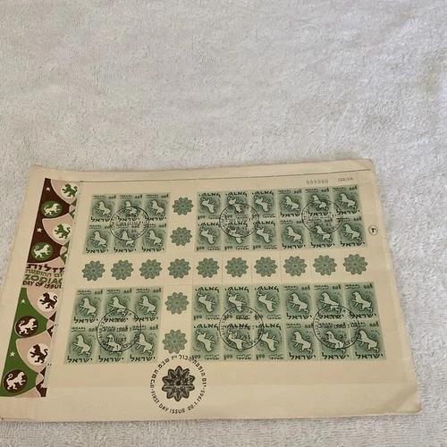 Israel-(-1965-)-Zodiac Tete Beche Full Sheet of 36 Stamps- on Cache FDC-#607