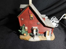 Lang & Wise My First Halloween Folk Art Villages Garrison Saltbox Lighted House