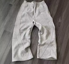 Y2k Baggy Grey Sweatpants Wide Leg Striped Track Pants Unisex Streetwear