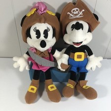 Disney Parks Minnie  Mickey Mouse Pirate 13" Plush set