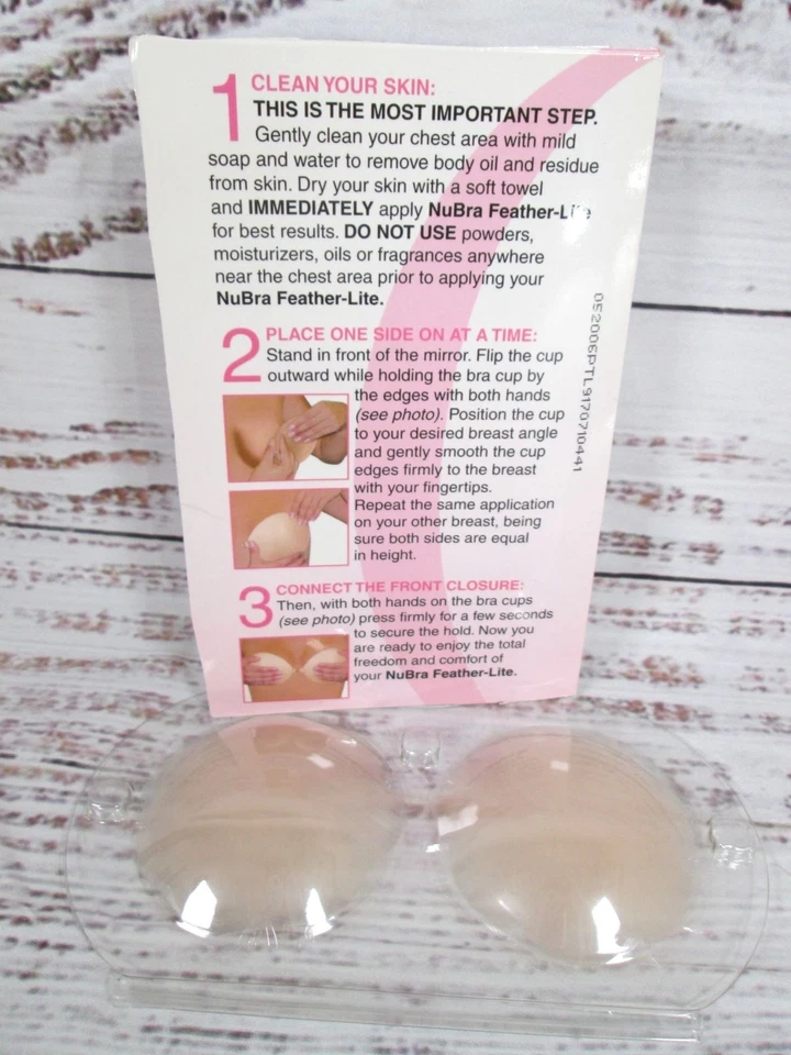 Nubra лот 2 чашки размер B желтовато-коричневый бежевый голая клейкая бесшовный без бретелек соска чехол - Изображение 3 из 3