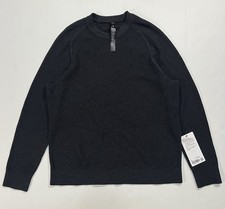 NWT Lululemon Textured Knit Crewneck Sweater Mens XL Black Heathered Cozy
