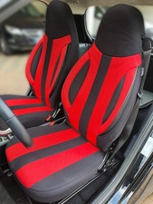 Schonbezüge Sitzbezüge für Smart fortwo 451 Bj 2007-14 in Schwarz/Rot SMD502