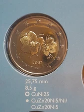 Kursmünzensatz Finnland 2002 im Blister mit Schuber