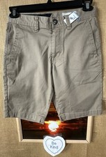 Volcom Chino men  s tan 28 short flat solid zipper pockets regular China