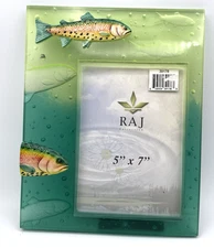RAJ Collection Green Ombre Bubble Style 3d Fish Photo Frame 8"x10" & 5"x7" Photo