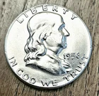 1956 Benjamin Franklin Half Dollar (90% Silver) .....   Nice Detailed Coin.....