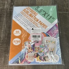 Joyberg Sublimation Paper 8.5x11 – 60 Sheets High Quality 5760 DPI for Inkjet 
