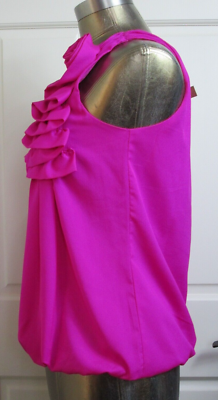 6 Degrees Fuchsia Off Shoulder Top Women Size M Chest 34 Ruffled