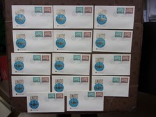 NATIONS-UNIES(new-york)- 14 enveloppes 1er jour 18/4/1968 (B41)(quelque tachée)