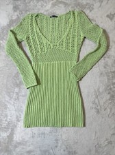 Women’s Zara Cable Knit Above Knee Mini Dress Green Size Small