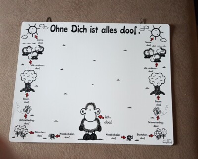 Magnettafel - Ohne Dich Ist Alles Doof Sheepworld 