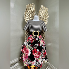 Eliza J Floral, Stripe Dress,Summer,Travel,A Shape,size 2