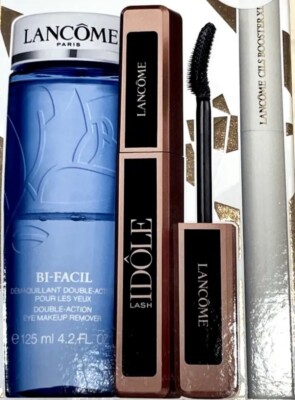 Lancome Lash Idole Gift Set 3 Full Size Items Mascara Booster & Bi-Facil New