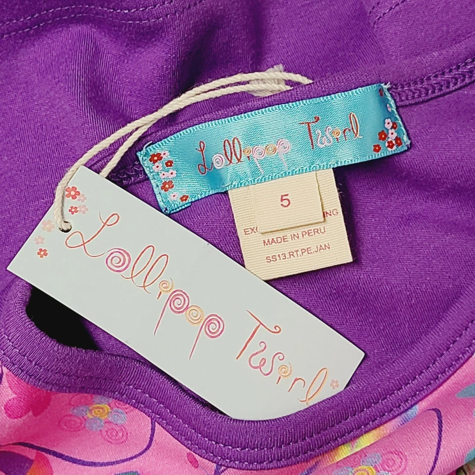 Camisa Giratoria Piruleta 5 Niñas Estampado Ardilla Estrellada Manga Larga Camiseta Rosa Púrpura Foto 4 de 4