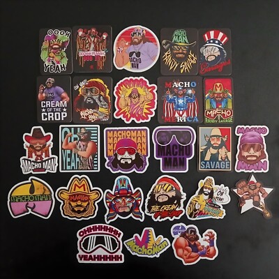 Macho Man Randy Savage Vinyl Stickers Wrestling Pro Wrestler oooooh yeah! WWF