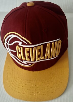 Cleveland  KBETHOS  HEADWEAR Adjustable Flat Bill Maroon /Yellow Snapback