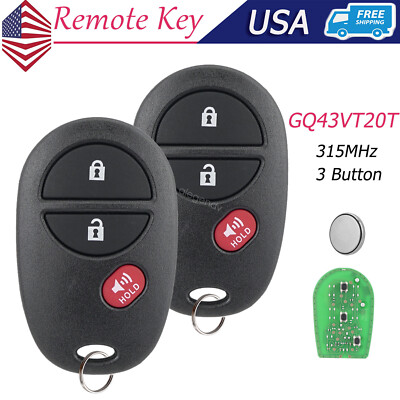 2 for 2005-2015 Toyota Tacoma Remote Control Key Fob Circuit Board GQ43VT20T