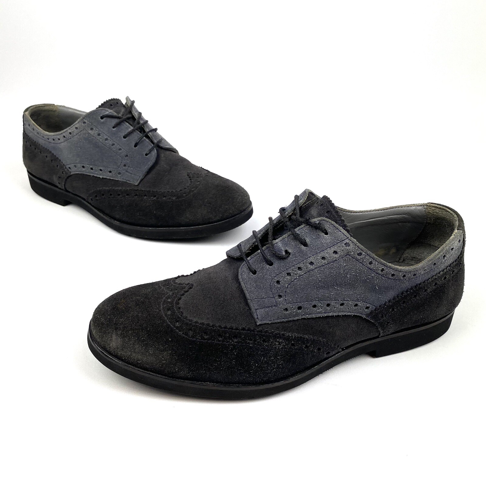 Suede Wingtip Oxford Brogue Shoes Size 
