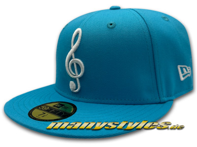 NEW ERA CAP Music Note exclusive 59FIFTY Fitted Cap Vice Blue Bright White