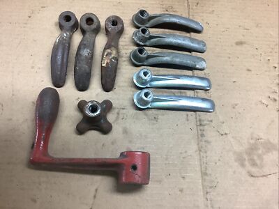 Lot of 10, Threaded Hand Levers, Knob, and Hand Crank