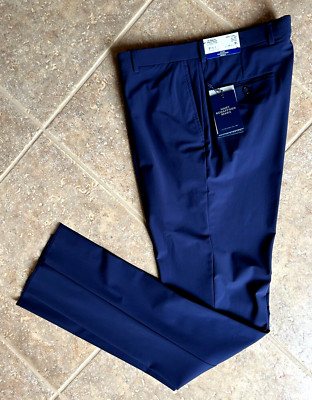 Hart Schaffner Marx New York Performance Dress Pants 42R Unhemmed Navy $155 NWT