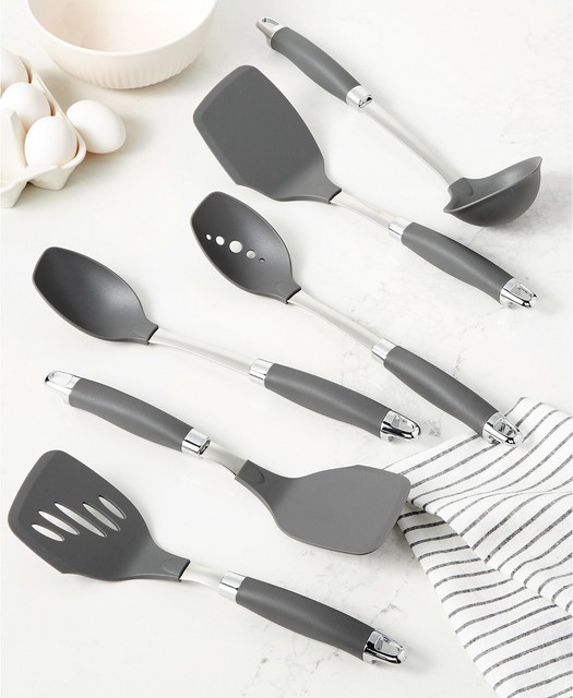 Anolon 6 Piece SureGrip Nylon Nonstick Utensil Set Gray for sale online