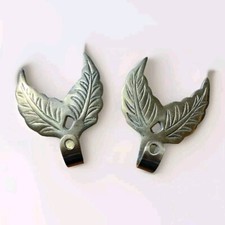 Brass Leaves Small Wall Coats Curtain Hooks Tie Backs Set Of 2 Made In India