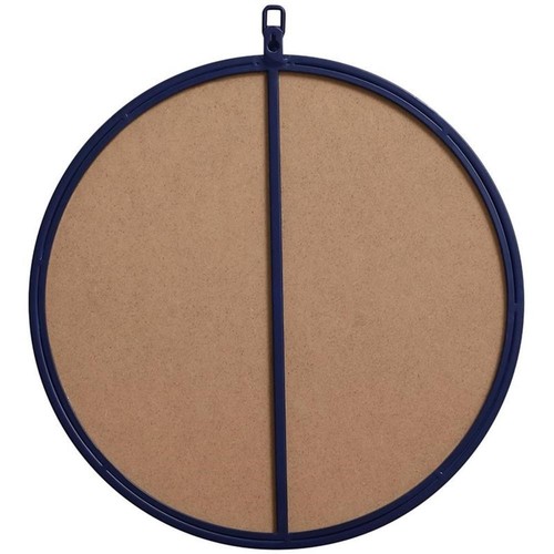 Elegant Decor Eternity 18" Round Mid Century Metal Frame Hooked Mirror in Blue - 第 4/7 張圖片
